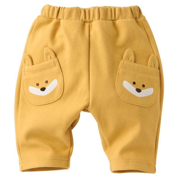 [ベビー]7分丈パンツ　アニマルポケット　イエロー イエロー 90cm