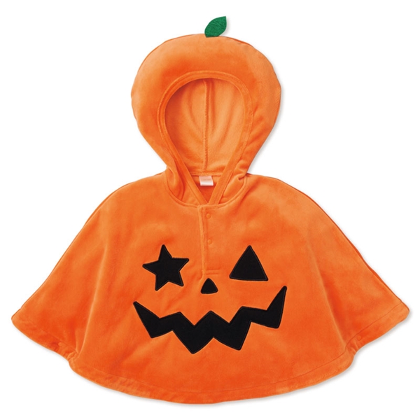 [キッズ]ハロウィンマント かぼちゃ オレンジ オレンジ 100cm