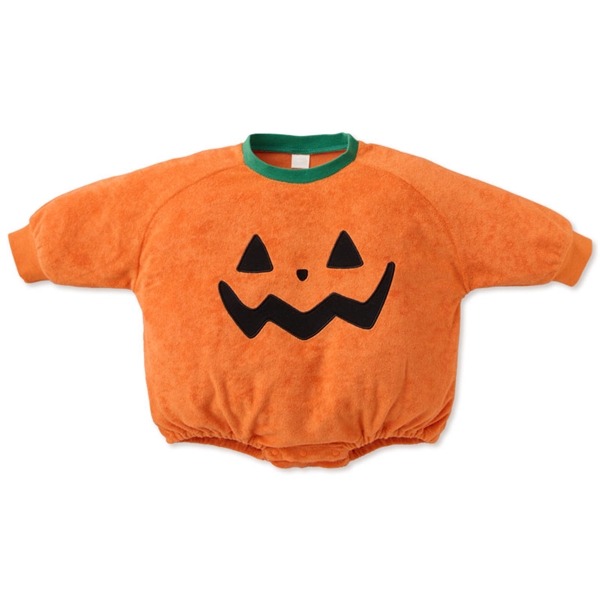 [ベビー]ハロウィンまるロンパース かぼちゃ オレンジ オレンジ 70cm