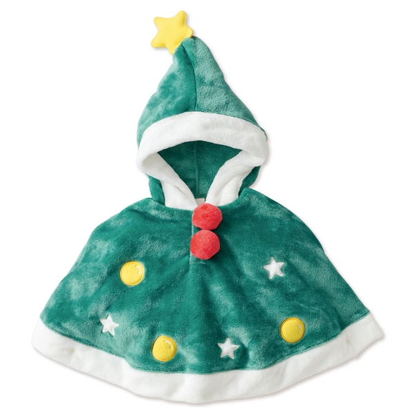 [ベビー]クリスマスマント ツリー グリーン 70～90cm