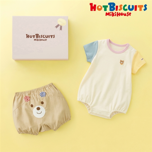 [ギフト] ボディシャツ＆ブルマギフトセット【BOX付き】 マルチカラー[ミキハウス　ホットビスケッツ] マルチカラー 70cm