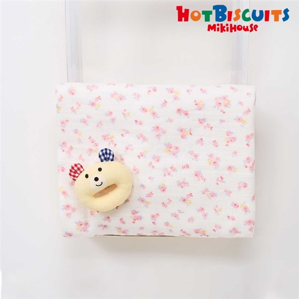 [ギフト] ガーゼバスタオル＆ラトルギフトセット【BOX付き】 ホワイト×ピンク[ミキハウス　ホットビスケッツ] ホワイト×ピンク サイズなし