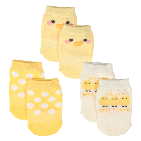 [ベビー]アンクルソックス３足組ひよこなりきり イエロー イエロー 9~14cm