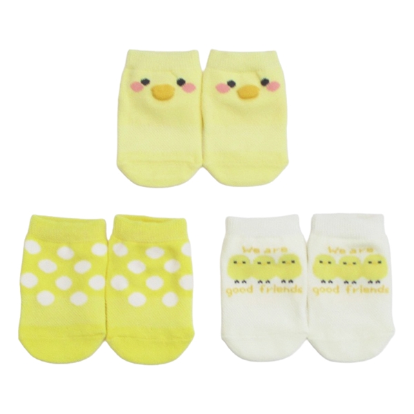 [ベビー]アンクルソックス３足組ひよこなりきり イエロー イエロー 9~14cm