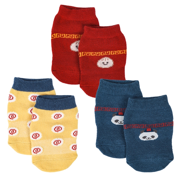 [ベビー]アンクルソックス３足組肉まん レッド レッド 9~14cm