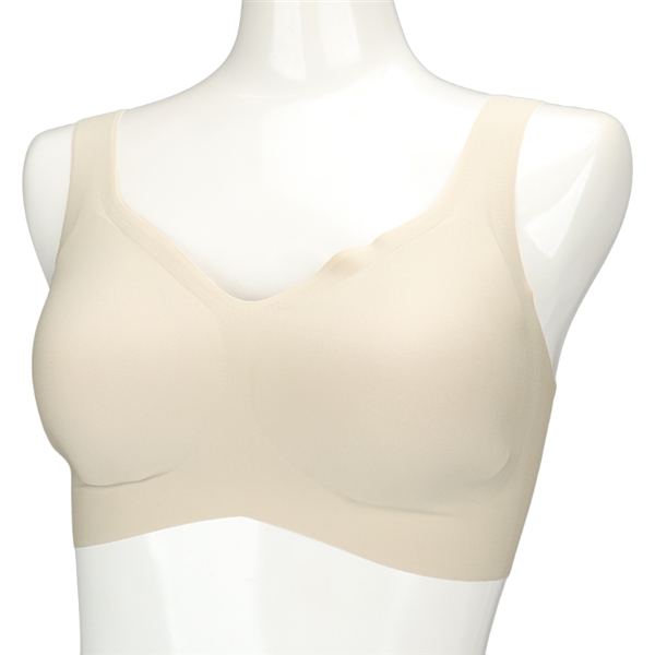 mamafitシームレスノンワイヤーブラ　ベージュ ベージュ M