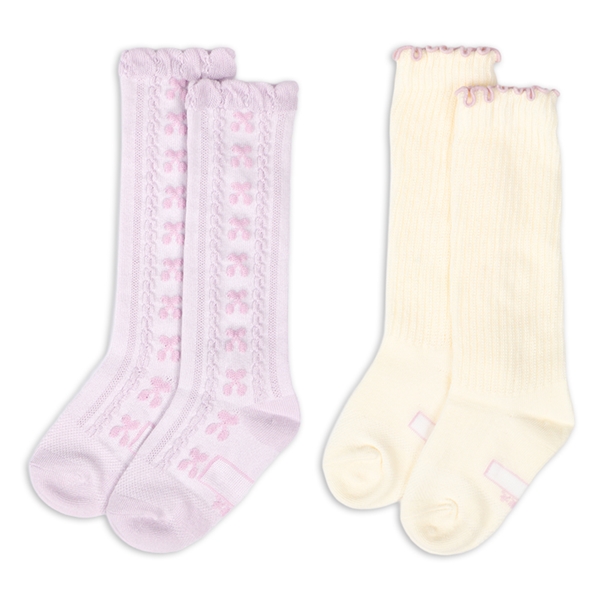 [キッズ]ハイソックス2足組パープルチェリー パープル 13~18cm