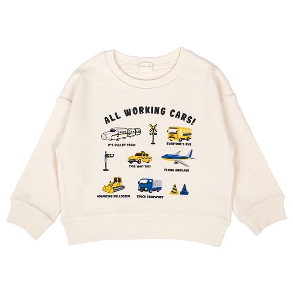 [キッズ]長袖トレーナー　パネルプリント　アイボリー アイボリー 100cm