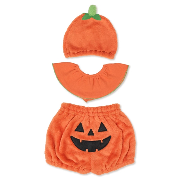 [80～90cm]ハロウィン3点セット かぼちゃ オレンジ オレンジ 80～90cm