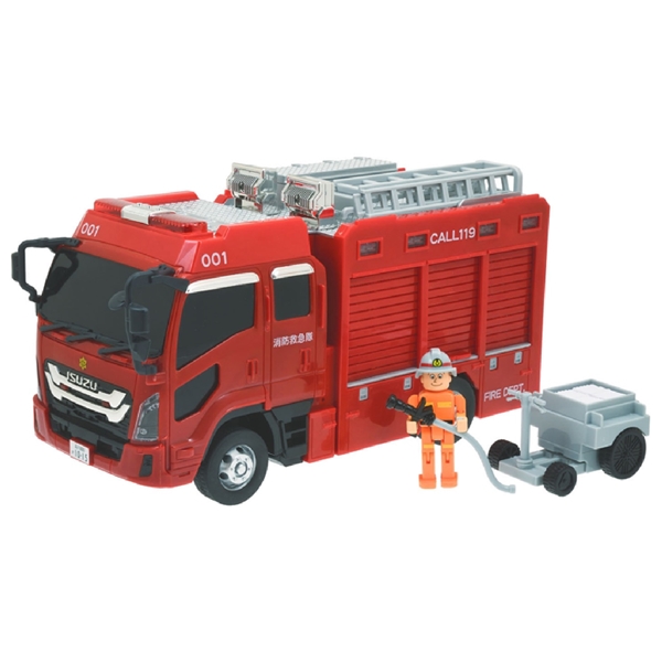サウンド＆ライト タンク消防車(ホースカー付)