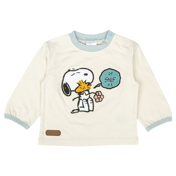 [ベビー]長袖Tシャツ　さがら刺しゅう　PEANUTSBaby　オフホワイト オフホワイト 80cm