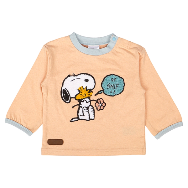 [ベビー]長袖Tシャツ　さがら刺しゅう　PEANUTSBaby　オレンジ オレンジ 80cm