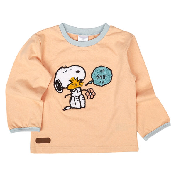 [キッズ]長袖Tシャツ　さがら刺しゅう　PEANUTSBaby　オレンジ オレンジ 100cm