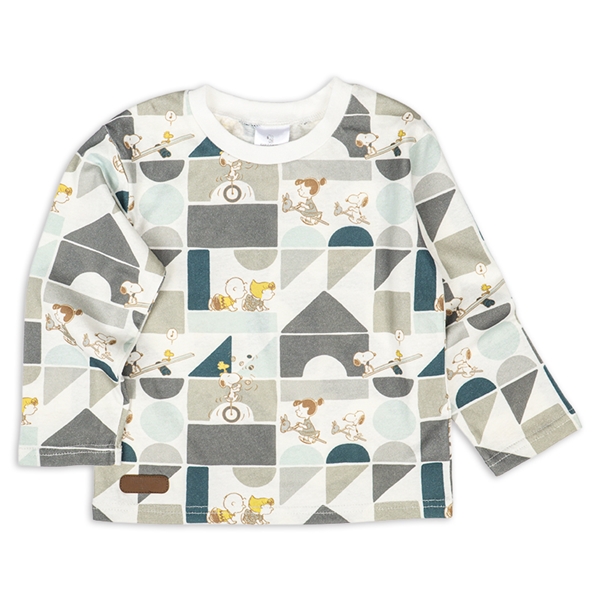 [キッズ]長袖Tシャツ　総柄　PEANUTSBaby　グレー グレー 100cm