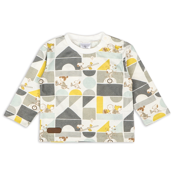 [ベビー]長袖Tシャツ　総柄　PEANUTSBaby　イエロー イエロー 80cm
