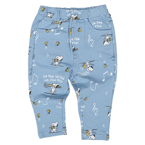 [ベビー]ロングパンツ　ストレッチ　総柄　PEANUTSBaby　ブルー ブルー 80cm