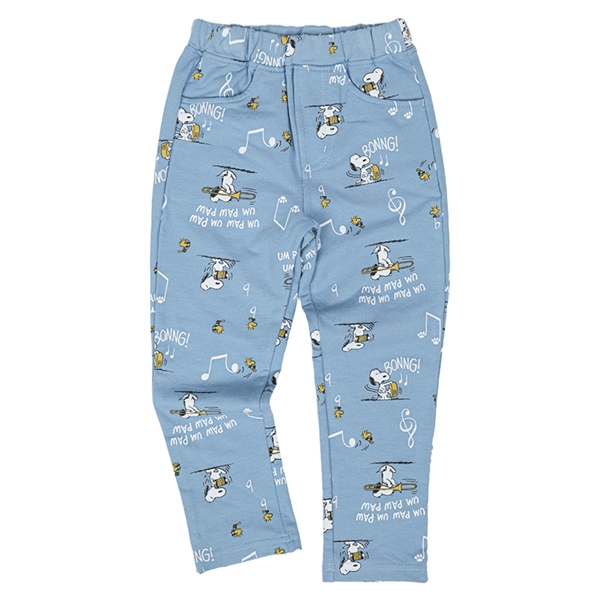 [キッズ]ロングパンツ　ストレッチ　総柄　PEANUTSBaby　ブルー ブルー 100cm