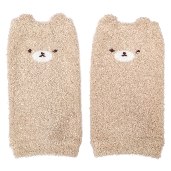 [ベビー]ふわふわレッグウォーマー　くま ベージュ 70~95cm