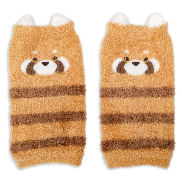 [ベビー]ふわふわレッグウォーマー　レッサーパンダ オレンジ 70~95cm