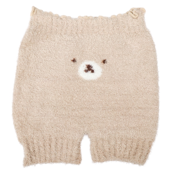 [ベビー]ふわふわオーバーパンツ　くま ベージュ 70~90cm