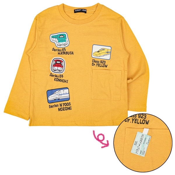 [キッズ]ＪＲ新幹線切符Ｔシャツ　イエロー イエロー 100cm