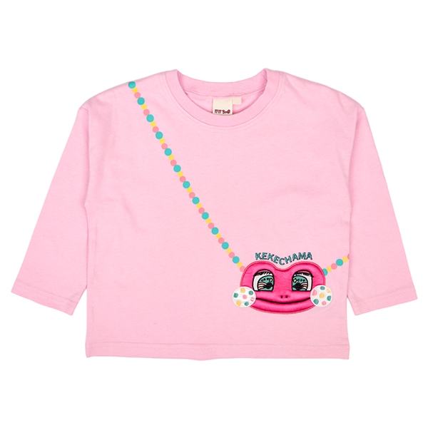 [キッズ]ポシェット風Tシャツ　けけちゃま　ピンク ピンク 100cm
