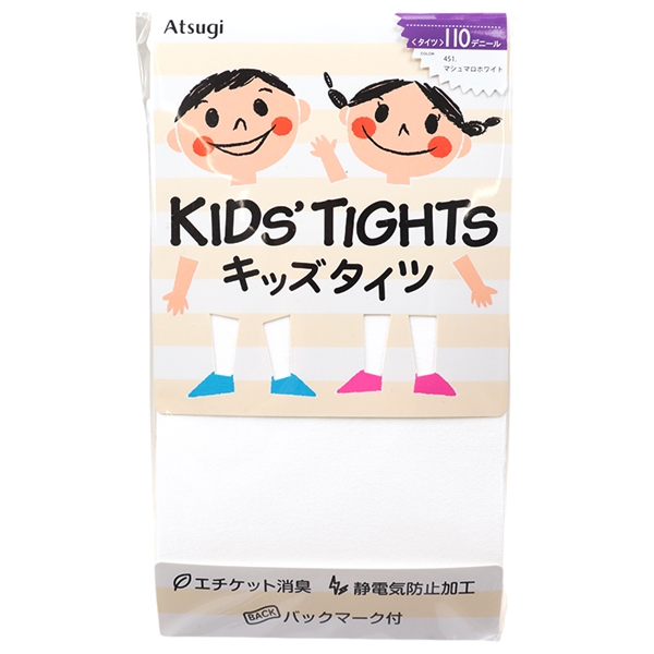 [キッズ]キッズタイツ110デニール ホワイト ホワイト 105cm