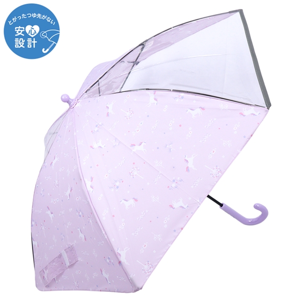 [45cm]フチまる傘　おとぎ話ユニコーン パープル パープル 45cm
