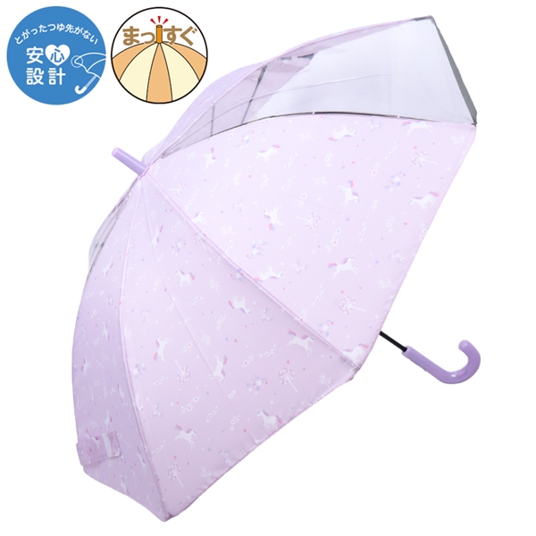 [50cm]フチまる傘　おとぎ話ユニコーン パープル パープル 50cm