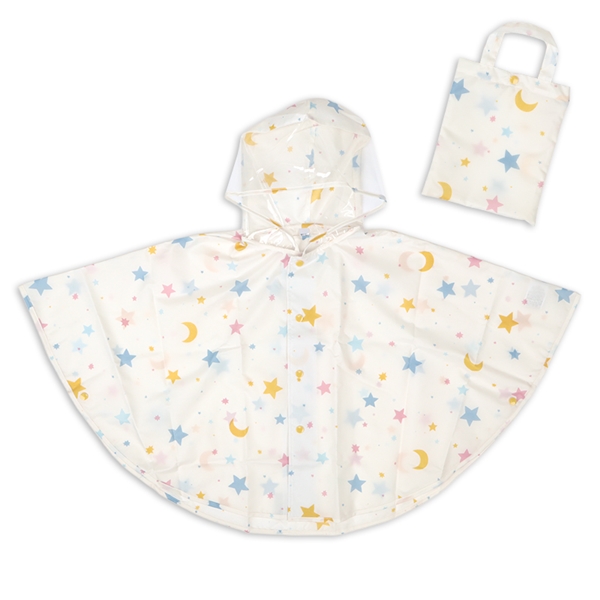 レインポンチョ　月・星 アイボリー 80~95cm