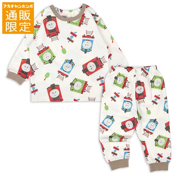 【通販限定】[ベビー]ミニ裏毛長袖かぶりルームウェアPJ　トーマス　オフホワイト オフホワイト 80cm