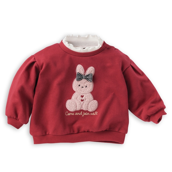 [ベビー]長袖トレーナー　胸モチーフ レッド レッド 80cm