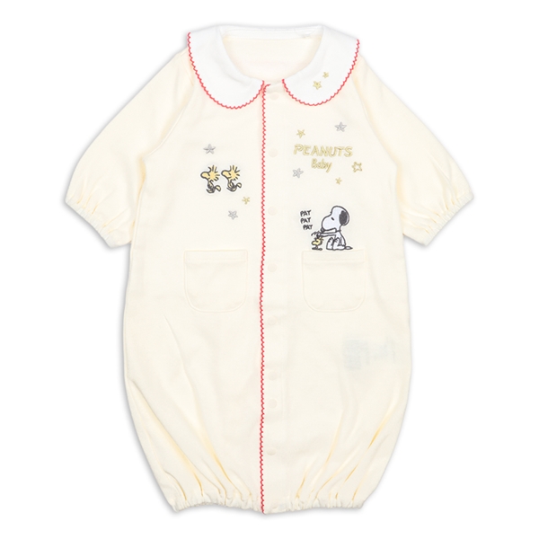 長袖ドレスオール　PEANUTS Baby　えり付き　ホワイト ホワイト 50~60cm