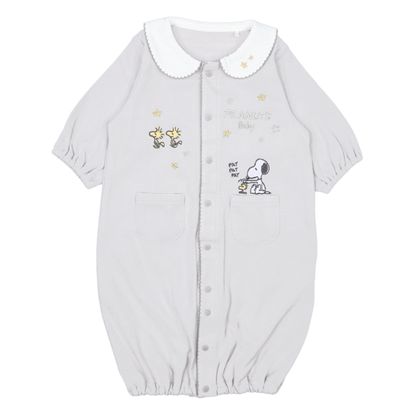 長袖ドレスオール　PEANUTS Baby　えり付き　グレー グレー 50~60cm