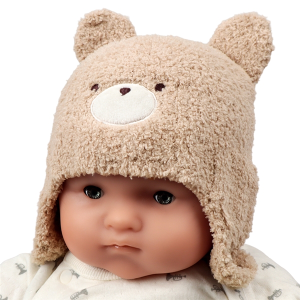 [42~48cm]ウィンター帽　アニマルもこもこ　ベージュ ベージュ 42~44cm