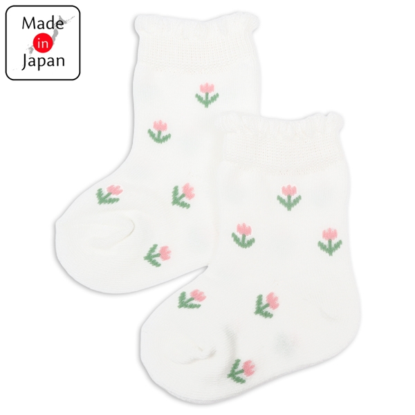 ソックス　直角かかと　チューリップ オフホワイト 7~9cm
