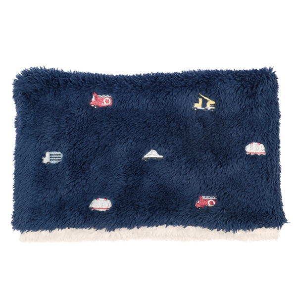 ネックウォーマー　総柄刺繍　ネイビー ネイビー F