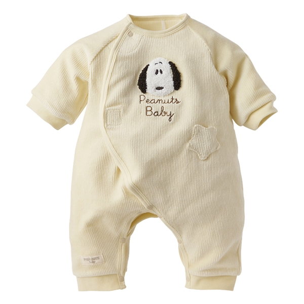 長袖プレオール　PEANUTS Baby　さがら刺繍　オフホワイト オフホワイト 60cm