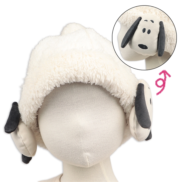 [48~52cm]ボア帽子　耳付き　ＰＥＡＮＵＴＳ　ＢＡＢＹ　オフホワイト オフホワイト 48cm