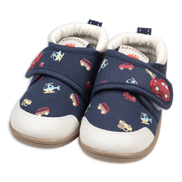 [12.5~14.5cm]ワンベルトシューズ総柄ラバーモチーフ　ネイビー ネイビー 12.5cm