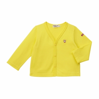 【SALE】「ユニセックス」カーディガン 黄　[ミキハウス　ホットビスケッツ] イエロー 70~80cm