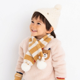 ×【SALE】マフラー　ベージュ　[ミキハウス　ホットビスケッツ] ベージュ