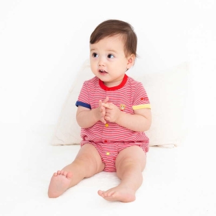 【SALE】「ユニセックス」ボディシャツ レッド[ミキハウス　ホットビスケッツ] レッド 70cm