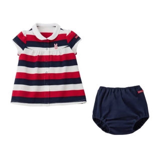 【SALE】ワンピース（ブルマ付） 赤・紺[ミキハウス　ホットビスケッツ] 赤・紺 70cm