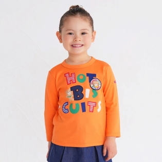 【SALE】[ユニセックス][キッズ]Ｔシャツ　オレンジ　[ミキハウス　ホットビスケッツ] オレンジ 100cm