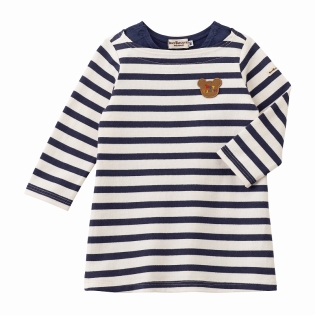 【SALE】[ベビー]ワンピース　紺×白　[ミキハウス　ホットビスケッツ] 80cm