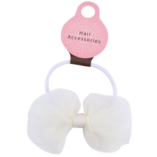 ポニー　シフォンリボン ホワイト ホワイト