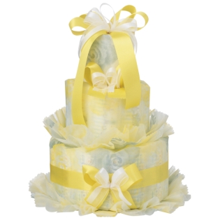 おむつ ｄｅ ケーキ（中） ＰＲＥＭＩＵＭ　AN-19PRY-2　ローズイエロー　(お祝いギフト) 送料当社負担