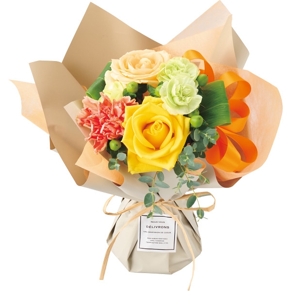 【母の日】スタンディングブーケ　イエロー (お祝いギフト) 送料込み