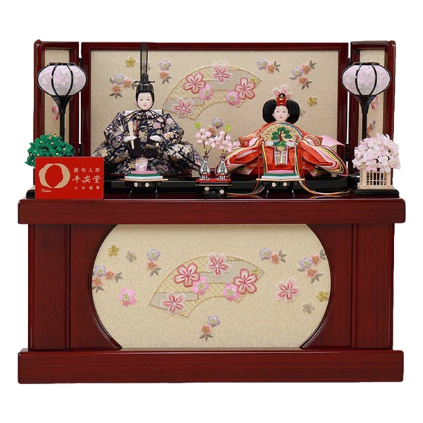 雛人形　会津塗り収納セット・人形工房　道翠・間口約５５×奥行約３５×高さ約４９㎝ 雛人形 会津塗り収納セット・人形工房 道翠・間口約55×奥行約35